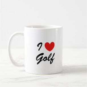 Ik hou van golf sport typografie koffie Mok