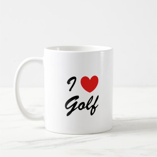 Ik hou van golf sport typografie koffie Mok (Links)
