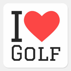 Ik hou van golf vierkante sticker