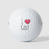 Ik hou van golfrood hart golfballen (Voorkant)