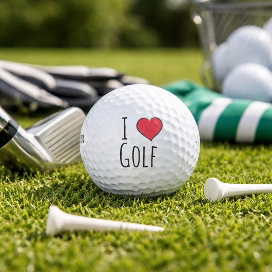 Ik hou van golfrood hart golfballen
