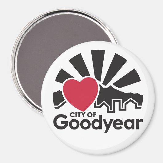 Ik hou van Goodyear Round Magnet (Voorkant / Achterkant)