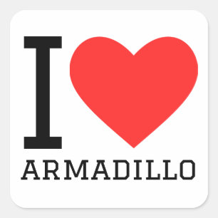 Ik hou van gordeldieren vierkante sticker