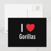 Ik hou van Gorillas Briefkaart (Voorkant / Achterkant)
