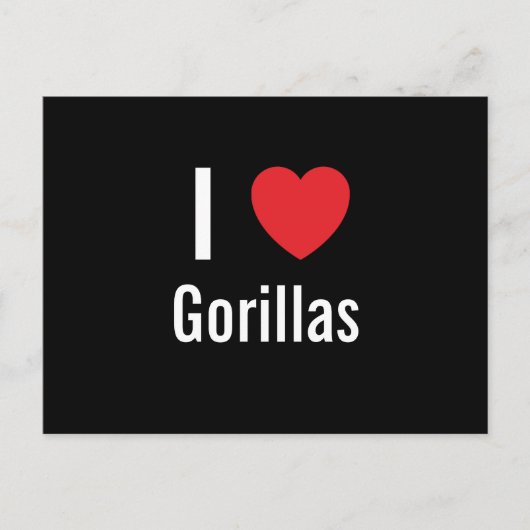 Ik hou van Gorillas Briefkaart (Voorkant)