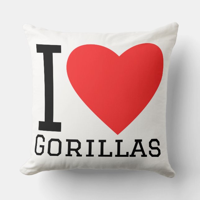 Ik hou van gorilla's  kussen (Voorkant)