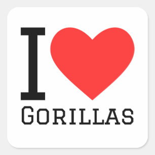 Ik hou van gorilla's vierkante sticker