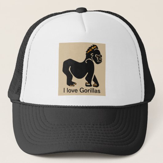 Ik hou van GORILLAS - Wildlife - Dierenvriend Trucker Pet (Voorkant)