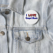 Ik hou van Gospel Music -BUTTON Ronde Button 5,7 Cm (In situ)