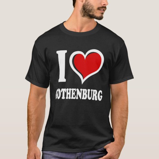 Ik hou van Göteborg in mijn hart T-shirt (Voorkant)