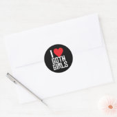 Ik hou van Gothic Emo Gothic Ronde Sticker (Envelop)
