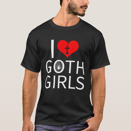 Ik hou van Gothic meisjes T-shirt (Voorkant)