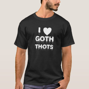 Ik hou van Gothic Thots Satan Occulte Gothic Satan T-shirt