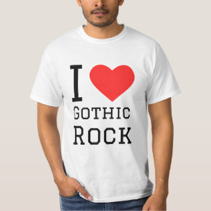 Ik hou van gothische rots t-shirt