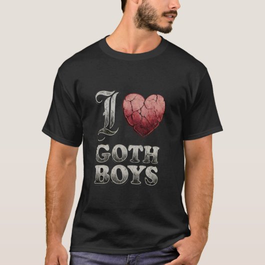 Ik hou van gothjongens t-shirt (Voorkant)