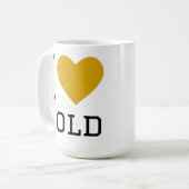 Ik hou van goud koffiemok (Voorkant links)