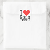 Ik hou van gouden tanden vierkante sticker (Tas)