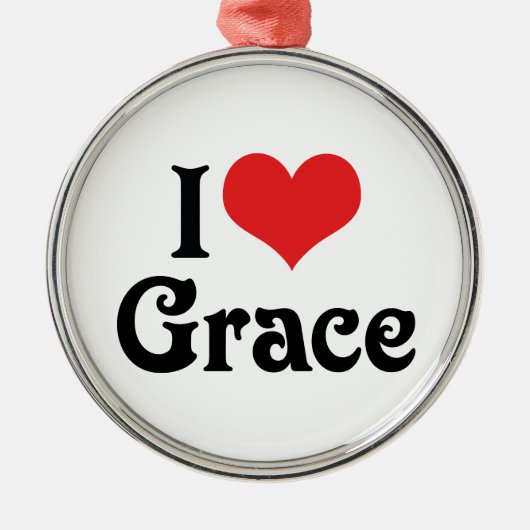 Ik hou van Grace Metalen Ornament (Voorkant)