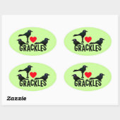Ik hou van grackles ovale sticker (Vel)