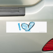 Ik hou van Graffiti Aqua Bumpersticker (Op auto)
