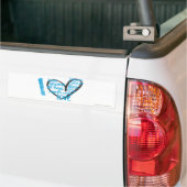 Ik hou van Graffiti Aqua Bumpersticker (Op Truck)