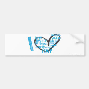 Ik hou van Graffiti Aqua Bumpersticker
