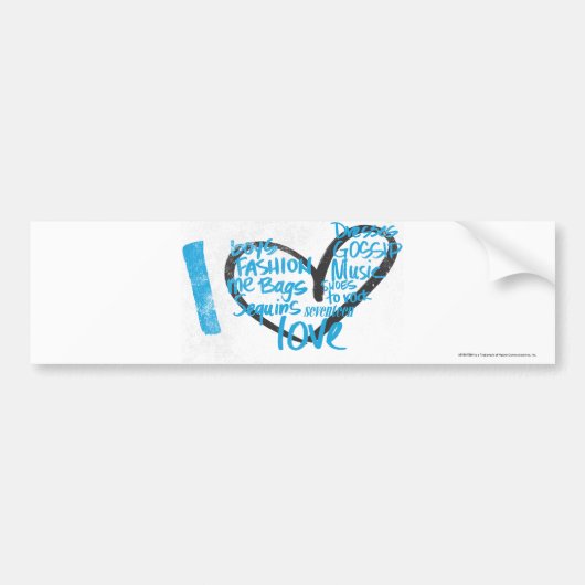 Ik hou van Graffiti Aqua Bumpersticker (Voorkant)