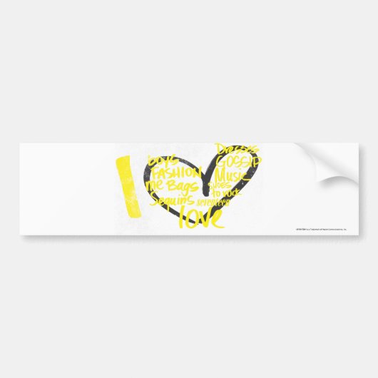 Ik Hou Van Graffiti Geel Bumpersticker (Voorkant)