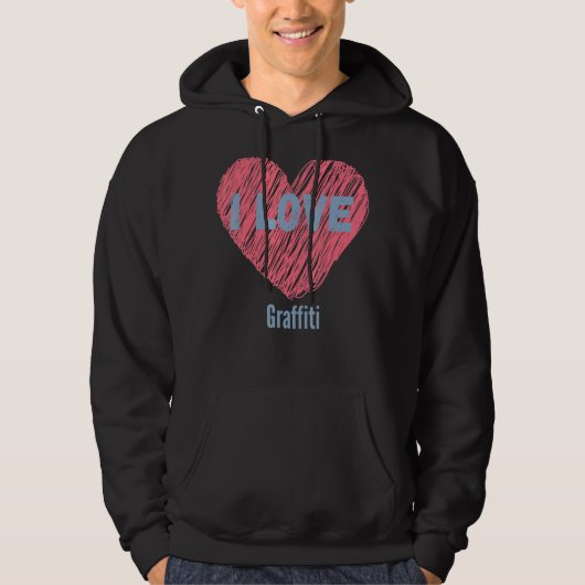 Ik hou van graffiti Heart Afbeelding Hobby of Hobb Hoodie (Voorkant)