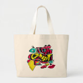 Ik hou van graffiti lippen ogen bucket kleur rood  grote tote bag (Voorkant)