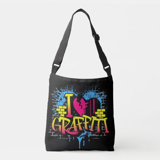 Ik hou van graffiti – Straatkunst Crossbody Tas (Voorkant)