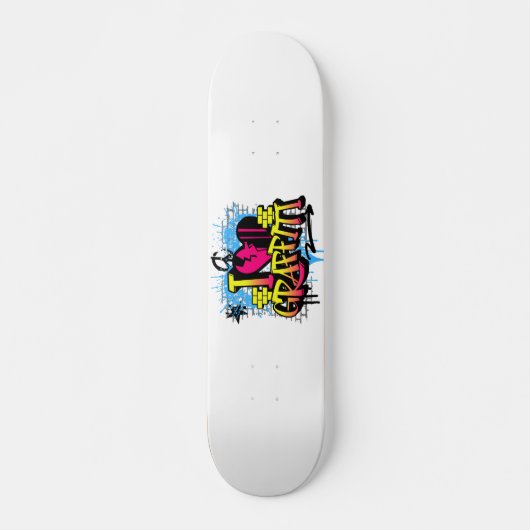 Ik hou van graffiti – Straatkunst Persoonlijk Skateboard (Voorkant)