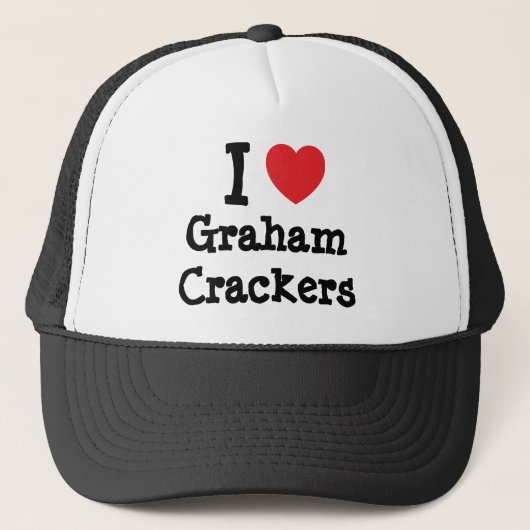Ik hou van Graham Crackers hart T-Shirt Trucker Pet (Voorkant)