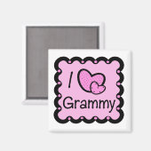 Ik hou van Grammy schattig T-shirt Magneet (Voorkant / Achterkant)
