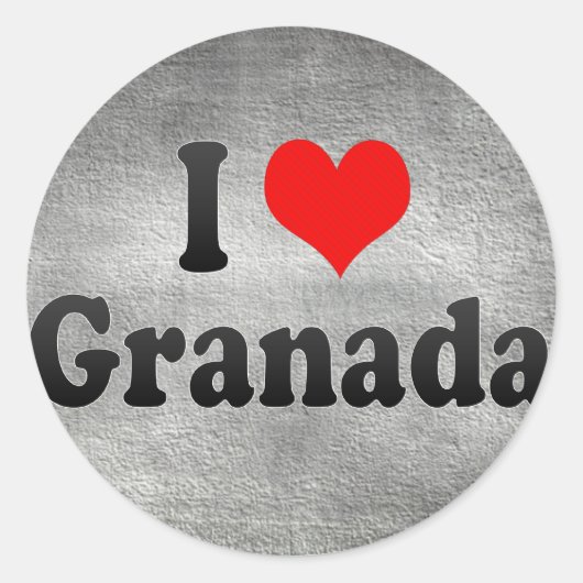 Ik hou van Granada, Spanje Ronde Sticker (Voorkant)