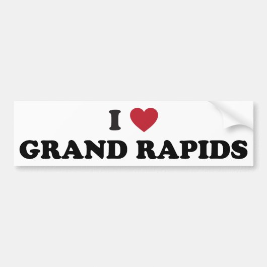 Ik hou van Grand Rapids Michigan Bumpersticker (Voorkant)