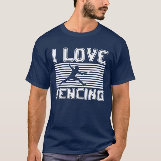 Ik hou van grappig schermen t-shirt (Voorkant)