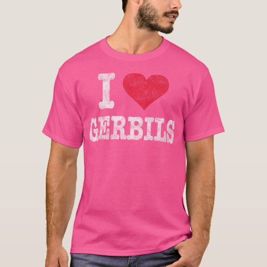 Ik hou van grappige gerbils t-shirt (Voorkant)