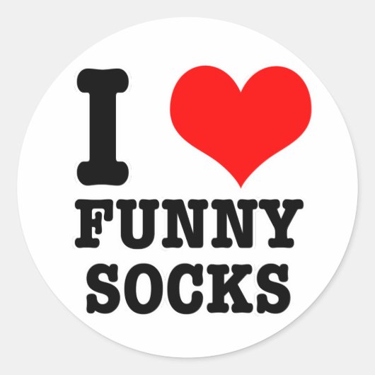 IK HOU VAN GRAPPIGE SOKKEN RONDE STICKER (Voorkant)