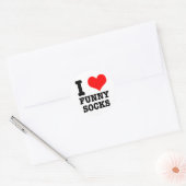 IK HOU VAN GRAPPIGE SOKKEN RONDE STICKER (Envelop)