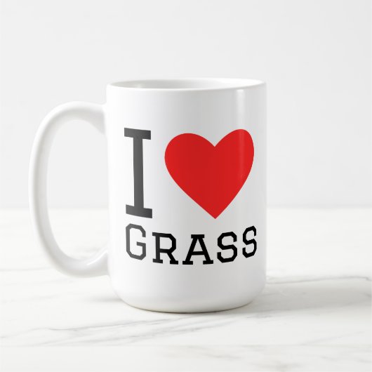 Ik hou van gras koffiemok (Links)