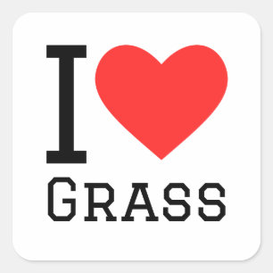 Ik hou van gras vierkante sticker