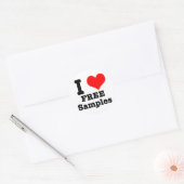 Ik HOU van gratis monsters Ronde Sticker (Envelop)