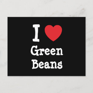 Ik hou van Green Beans hart T-Shirt Briefkaart