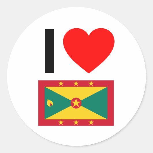 ik hou van grenada ronde sticker (Voorkant)