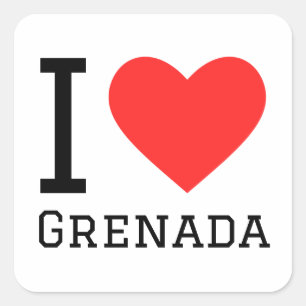 Ik hou van grenada vierkante sticker