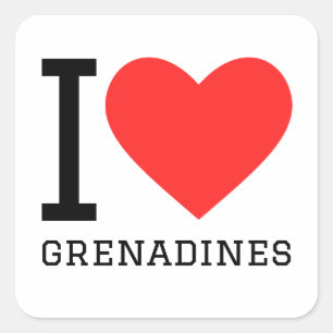Ik hou van grenadines vierkante sticker
