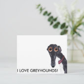 IK HOU VAN GREYHOUNDS! BRIEFKAART (Staand voorkant)