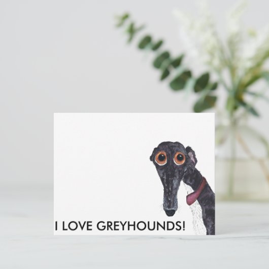 IK HOU VAN GREYHOUNDS! BRIEFKAART (Staand voorkant)