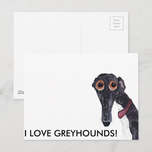 IK HOU VAN GREYHOUNDS! BRIEFKAART (Voorkant / Achterkant)